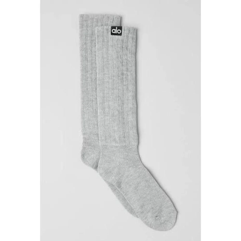 Alo Yoga, Scrunch Sock, Heather Grey, Medium, MSRP $34